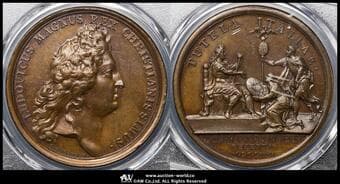FRANCE Louis XIV ルイ14世(1643~1715) Restrike? Bronzed AE Medal 1681 Divo-187...