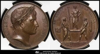 FRANCE Napoleon I ナポレオン1世(1802~15) Bronze Medal 1804-Dated Bramsen-326 Julius-1448 by Bertrand Andrieu...
