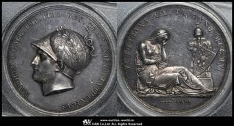 FRANCE Napoleon I ナポレオン1世(1802~15) AR Medal 1805 Bramsen-444 ウィーン包囲 銀メダル(42㎜...