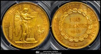 FRANCE 3rd Rep 第三共和政(1870~1940) 100Francs 1911A Fr-590 Gad-1137a KM-858 エンゼル パリ...