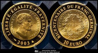 FRANCE 5th Rep 第五共和政(1958~) 10Euro 2003 Fr-774 KM-1352 フラン・ジェルミナル誕生200周年...