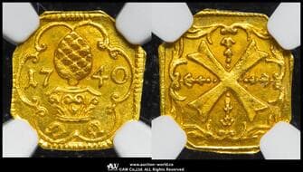 GERMANY Augsburg アウグスブルク Klippe Heller in Gold 1740 Fr-未載 KM-144...