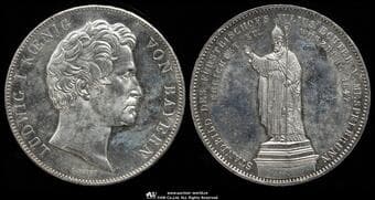 GERMANY Bavaria バイエルン 2Taler 1847 Dav-596 KM-823 ユリウス・リヒター像建立 (37.15g) Cleaned...