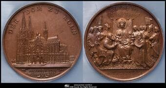 GERMANY Cologne ケルン Bronze Medal 1880-Dated Wurzb-2675 by Drentwett ケルン大聖堂完成記念...