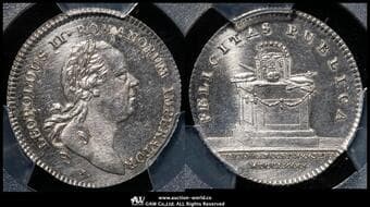 GERMANY Frankfurt フランクフルト Pattern Ducat in Silver 1790 KM-Pn60(KM-277type)...