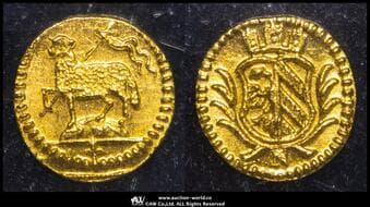 GERMANY Nurnberg ニュルンベルク 1/16Ducat ND(1700-Dated) Fr-1895 KM-246 旗を持つ羊/シールド ...