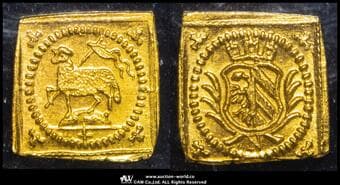 GERMANY Nurnberg ニュルンベルク Klippe 1/8Ducat ND(1700-Dated) Fr-1894 KM-249 旗を持つ羊/シールド...