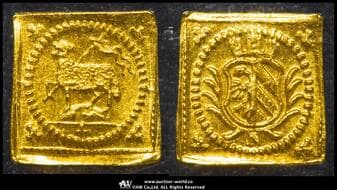 GERMANY Nurnberg ニュルンベルク Klippe 1/8Ducat ND(1700-Dated) Fr-1894 KM-249 旗を持つ羊/シールド...