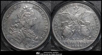 GERMANY Nurnberg ニュルンベルク Taler 1757L/MF Dav-2485 KM-321フランツ1世 / 紋章と鷲 PCGS-XF...