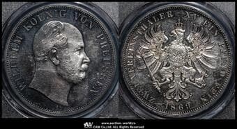 GERMANY Prussia プロイセン 2Taler 1869A Dav-783 KM-496 ヴィルヘルム1世 ベルリン...