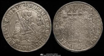 GERMANY Saxony ザクセン Taler 1631HI Dav-7601 KM-132 ヨハン・ゲオルグ1世(29.01g) VF~EF