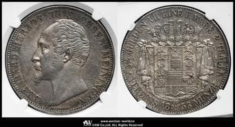GERMANY Saxe-Meiningen ザクセン・マイニンゲン 2Taler 1853 Dav-836 KM-160 ベルンハルト2世...
