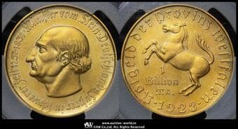 GERMANY Westphalia ヴェストファーレン Billion Mark in Gilt Bronze 1923 Funck-645.15B J-N28 Lamb-579.14...