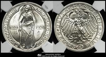 GERMANY Weimar Rep ワイマール共和国(1918~1933) 3Reichsmark 1928A J-333 KM-57 ナウムブルク建設900年...