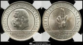 GERMANY Weimar Rep ワイマール共和国(1918~1933) 3Reichsmark 1929A J-340 KM-63...
