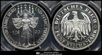 GERMANY Weimar Rep ワイマール共和国(1918~1933) 5Reichsmark 1929E Dav-970 J-339 KM-66...