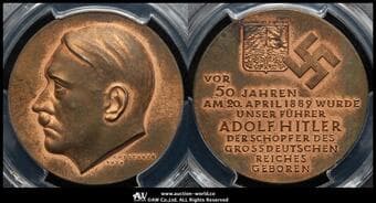 GERMANY 3rd Reich 第三帝国(1933~45) AE Medal 1939 C-117 by Krischker...