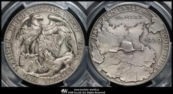 GERMANY 3rd Reich 第三帝国(1933~45) AR Medal 1939 Kienast-553 鷲とライオン/地図...