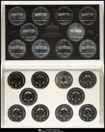GERMANY Democratic Rep 東ドイツ Lot of Brandenburg Gate 5Mark in C/N 1971~87 KM-29 ブランデンブルク門...
