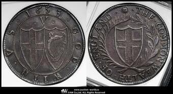GREAT BRITAIN Commonwealth of England 共和制(1649~60) Crown 1653 Dav-3772 S-3214 KM-392 Bull-6 (ESC-6)...