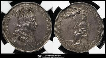 GREAT BRITAIN Charles II チャールズ2世(1660~85) AR Medal 1661 MI-472/76 Eimer-221...