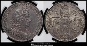 GREAT BRITAIN George I ジョージ1世(1714~27) Crown 1716 Dav-1345 S-3639 KM-545.1 Bull-1540(ESC-110)"Plumes...