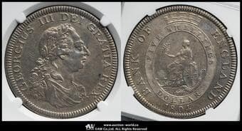 GREAT BRITAIN George III ジョージ3世(1760~1820) 5Shillings/Bank Dollar 1804 Dav-101 S-3768 KM-Tn1...