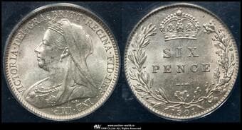 GREAT BRITAIN Victoria ヴィクトリア(1837~1901) 6Pence 1901 S-3941 KM-779...
