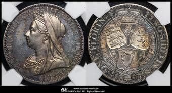GREAT BRITAIN Victoria ヴィクトリア(1837~1901) Florin 1893 S-3939 KM-781 Bull-2963(ESC-877...