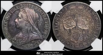 GREAT BRITAIN Victoria ヴィクトリア(1837~1901) Florin 1893 S-3939 KM-781 Bull-2963(ESC-877...