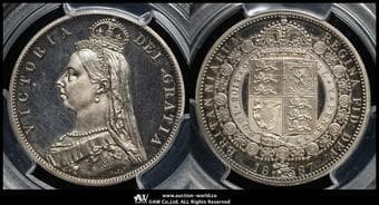 GREAT BRITAIN Victoria ヴィクトリア(1837~1901) 1/2Crown 1887 S-3924 KM-764 Bull-2772(ESC-720)...