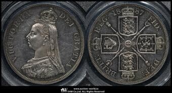 GREAT BRITAIN Victoria ヴィクトリア(1837~1901) 2Florin 1887 S-3923 KM-763 Bull-2698(ESC-396)...