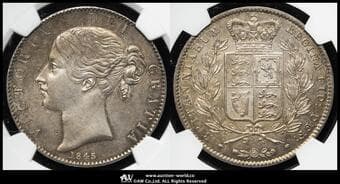 GREAT BRITAIN Victoria ヴィクトリア(1837~1901) Crown 1845 Dav-105 S-3882 KM-741 Bull-2564(ESC-282)...