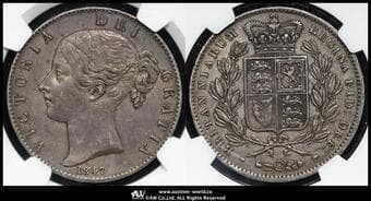 GREAT BRITAIN Victoria ヴィクトリア(1837~1901) Crown 1847 Dav-105 S-3882 KM-741 Bull-2567(ESC-286)...