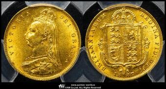 GREAT BRITAIN Victoria ヴィクトリア(1837~1901) 1/2Sovereign 1887 Fr-393 S-3869 KM-766...