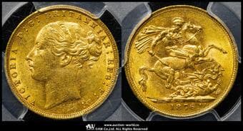 GREAT BRITAIN Victoria ヴィクトリア(1837~1901) Sovereign 1876 Fr-388 S-3856A KM-752 ヤング・ヘッド ...
