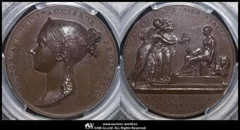 GREAT BRITAIN Victoria ヴィクトリア(1837~1901) AE Medal 1838 BHM-1801 Eimer-1315 by B.Pistrucci 戴冠式...
