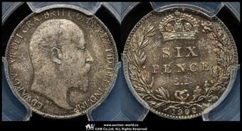 GREAT BRITAIN Edward VII エドワード7世(1901~10) 6Pence 1902 S-3983 KM-799 Bull-3597(ESC-1785) PCGS-MS65...