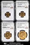 GREAT BRITAIN Edward VII エドワード7世(1901~10) Matte Proof Gold Set 1902 Fr-398a,399a,400a,401a...