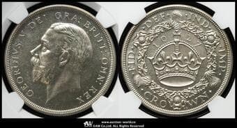 GREAT BRITAIN George V ジョージ5世(1910~36) Crown 1927 Dav-110 S-4036 KM-836...