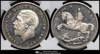 GREAT BRITAIN George V ジョージ5世(1910~36) Crown 1935 Dav-111 S-4050 KM-842a Bull-3655(ESC-378)...