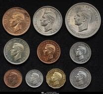 GREAT BRITAIN George VI ジョージ6世(1936~52) Proof Set 1951 S-PS18 KM-PS24(KM867~869,873,875~880)...
