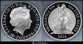 GREAT BRITAIN Elizabeth II エリザベス2世(1952~2022) 10Pounds 2014 S-BSH2 ブリタニアとライオン...