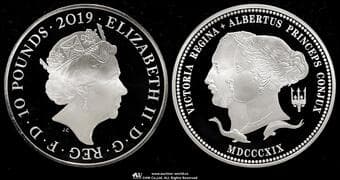 GREAT BRITAIN Elizabeth II エリザベス2世(1952~2022) 10Pounds in Silver 2019 B-M17...