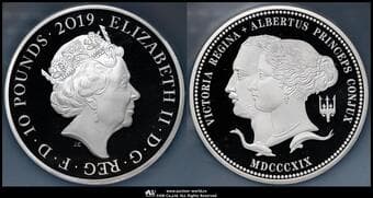 GREAT BRITAIN Elizabeth II エリザベス2世(1952~2022) 10Pounds in Silver 2019 B-M17...