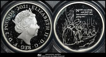 GREAT BRITAIN Elizabeth II エリザベス2世(1952~2022) 2Pounds in Silver 2021 S-NB7 KM-2010...