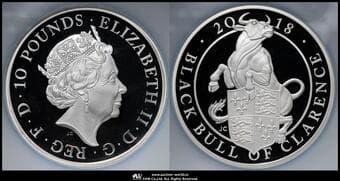 GREAT BRITAIN Elizabeth II エリザベス2世(1952~2022) 10Pounds in Silver 2018 S-QBCSD4...
