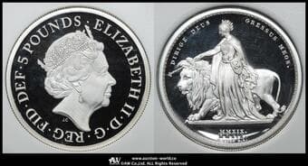 GREAT BRITAIN Elizabeth II エリザベス2世(1952~2022) Piefort 5Pounds in Silver 2019 S-GE1 KM-1747...