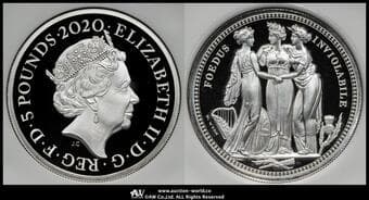 GREAT BRITAIN Elizabeth II エリザベス2世(1952~2022) Piedfort 5Pounds in Silver 2020 S-GE8...