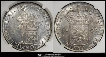 NETHERLANDS Kingdom of Holland ホラント王国 Silver Ducat(Rijksdaalder) 1808 Dav-225 KM-25 Sch-123...